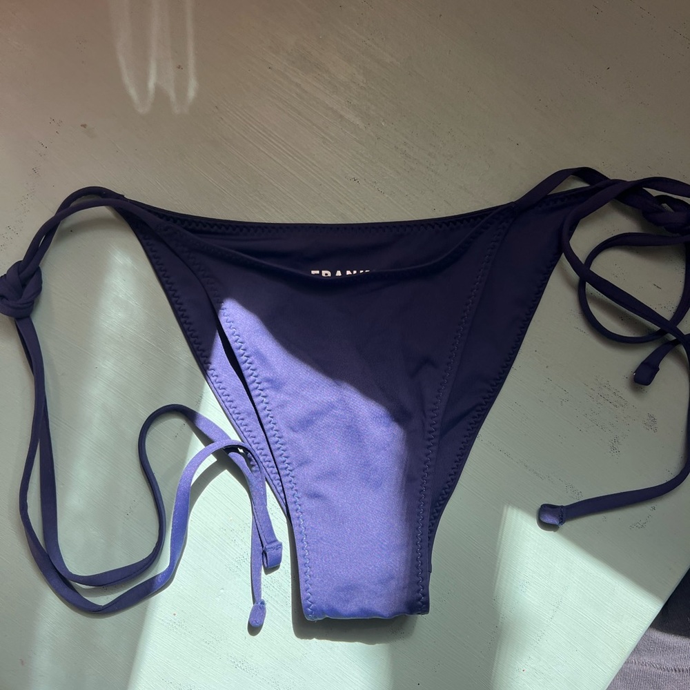 Frankie's Bikinis Deep Blue Tie-Side Bikini Bottom